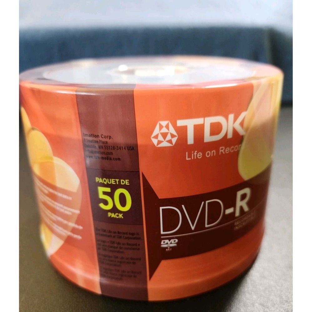 TDK DVD-R 1-16X Speed 4.7GB Recordable Disks 50 Pack Brand New